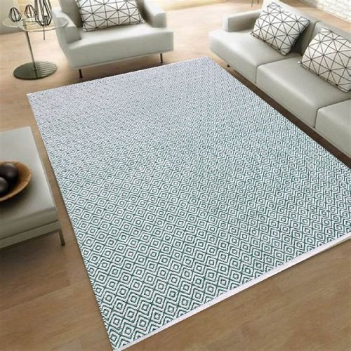 Square MRIC-139 Cotton Handloom Rugs, For Restaurant, Office, Hotel, Home, Bathroom, Pattern : Plain