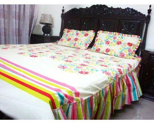 Printed Cotton Bed Sheet, Size : 90 X 100 Inch