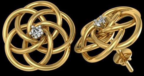 Network Shaped American Diamond Earring