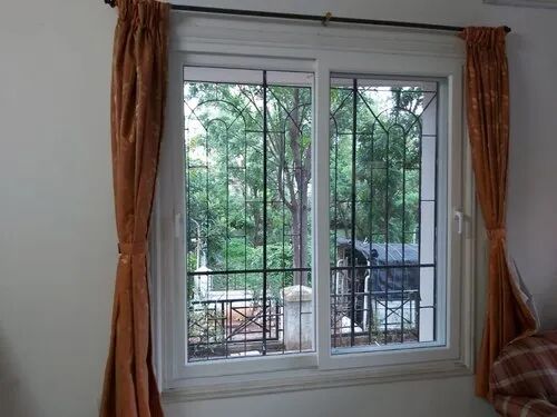 Glass UPVC Sliding Window, Color : White