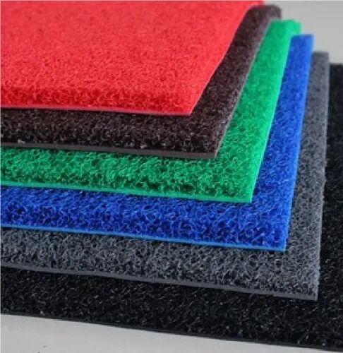 Red Rectangle PVC Cushion Mat, Pattern : Loop Mesh