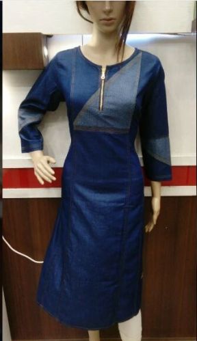 Fklick Fab Pvt Ltd Denim Kurtis, Size : S-34>M-36>L-38, XL-40, XL, XXL