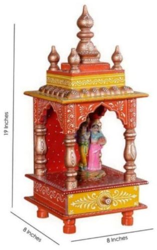 Brown Polished MDF Wood Temple, For House, Offices, Shops, Style : Antique