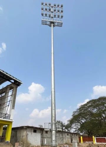 Grey 25 Meter Stadium Lighting Pole, For Industrial