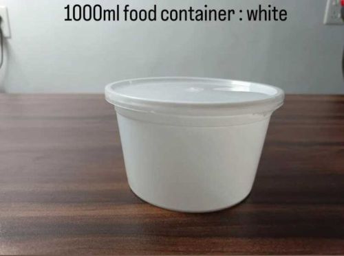 1000 Ml White Reusable Plastic Food Container