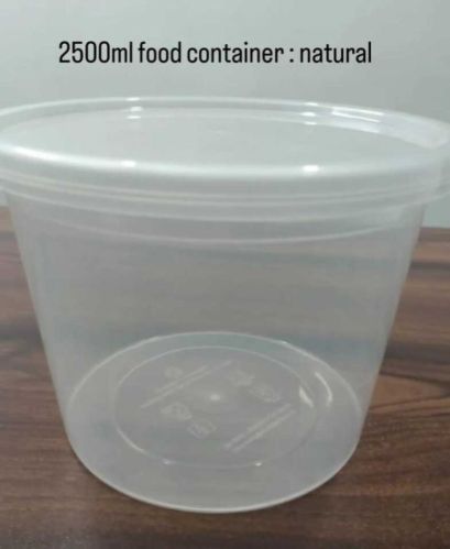 2500 Ml Transparent Reusable Plastic Food Container