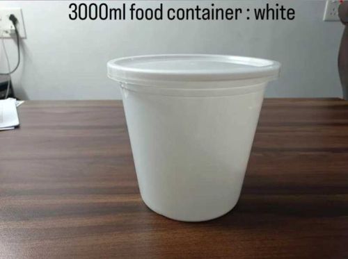 3000 Ml White Disposable Plastic Food Container