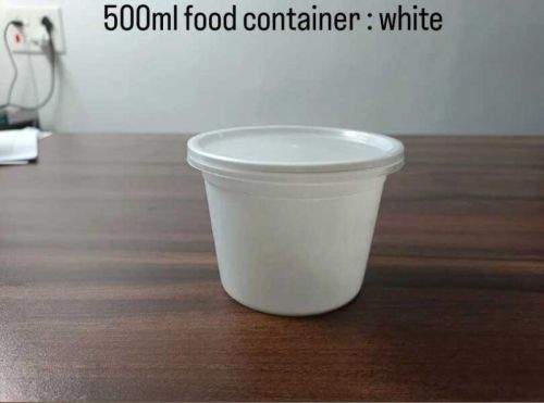 500 Ml White Disposable Plastic Food Container