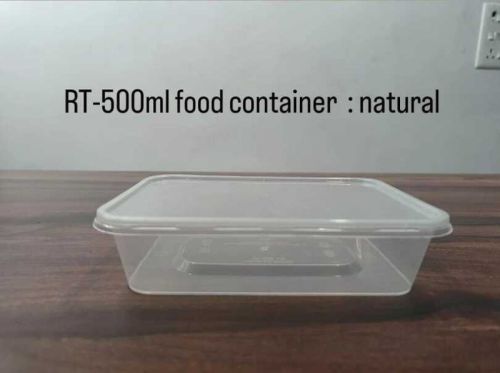 RT 500 Ml Transparent Reusable Plastic Food Container