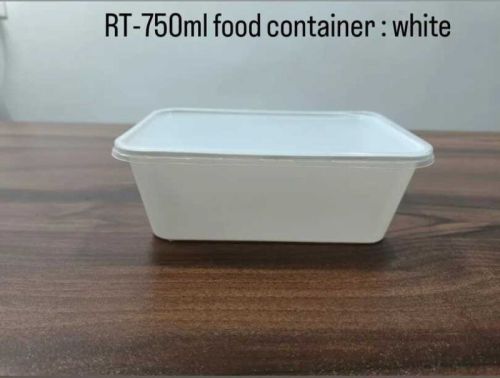 RT 750 Ml White Reusable Plastic Food Container