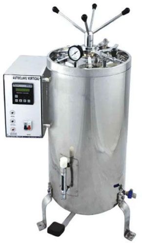 Low Pressure Polished Stainless Steel Vertical Autoclave, For Laboratory Use, Voltage : 220V