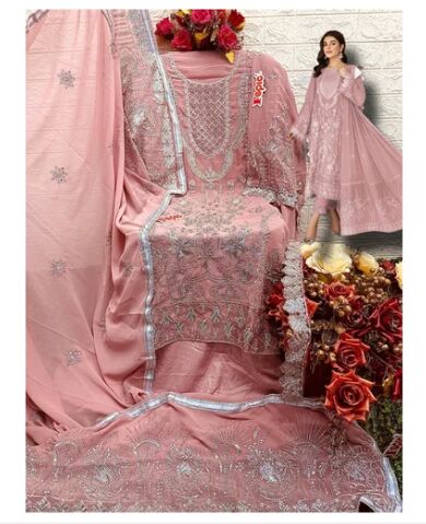Embroidered Pakistani Lawn Suit, Occasion : Wedding Wear