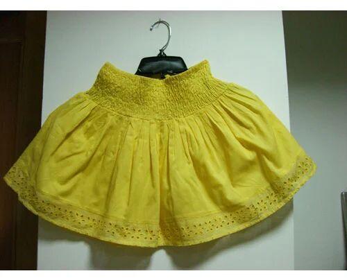 Yellow Fancy Short Skirt, Size : Small, Large
