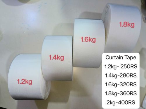 Polyester White Curtain Tape, Pattern : Plain