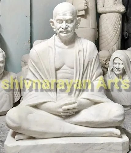 38 Inch Marble Mahatma Gandhi Statue, For Decoration