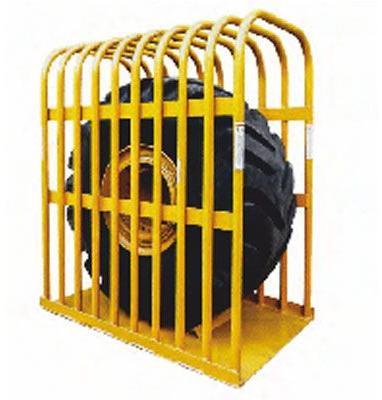 Yellow Polished Metal OTR Tyre Inflation Cage