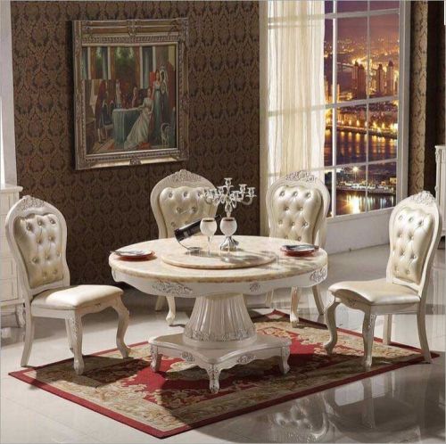 Luxury Style Round Dining Table Set, For Household, Feature : High Strength