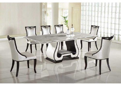 Rectangular Granite Top Dining Table Set