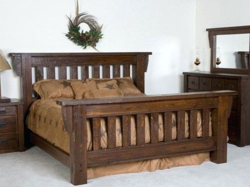 SKF Decor Rustic Wood Bed, For Home, Hotel, Feature : Easy To Place, High Strength