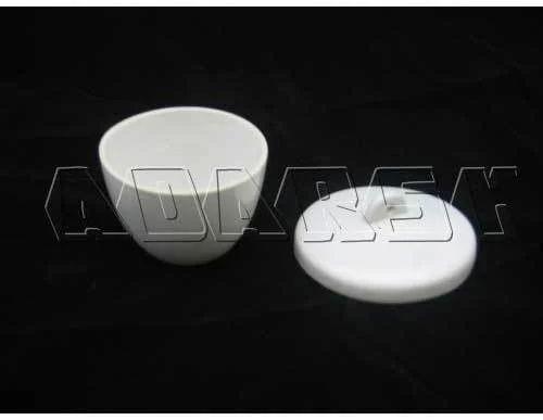 AI Polished Silica Crucible With Lid For Chemical Laboratory