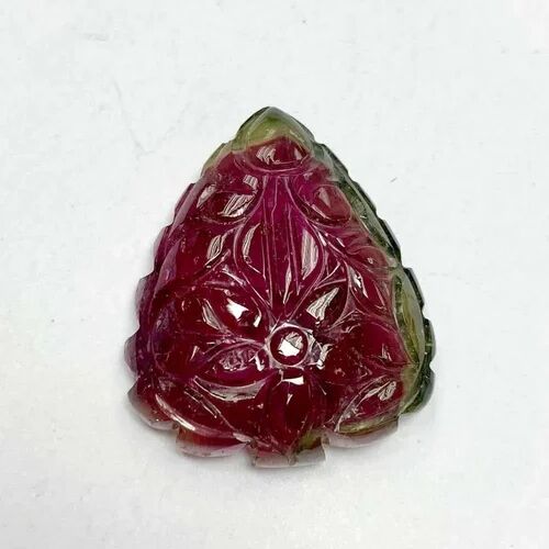 Leaf Watermelon Tourmaline Gemstone, Color : Green Red