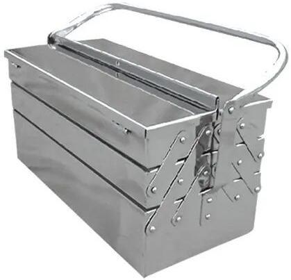 Rectangular Polished Stainless Steel Tool Box, For Garage, Feature : Long Life, Good Strength