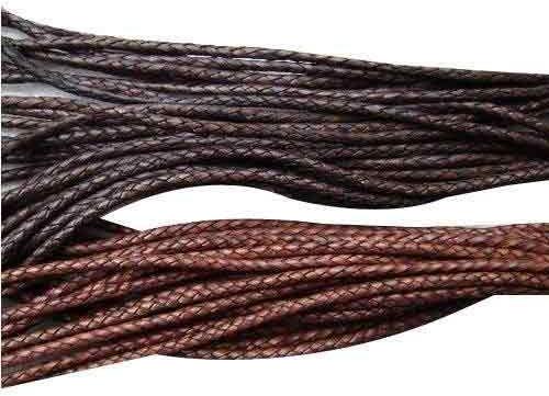 Antique Braided Leather Cord, For Binding Pulling, Clothing Use, Decoration Use, Technics : Machine Made