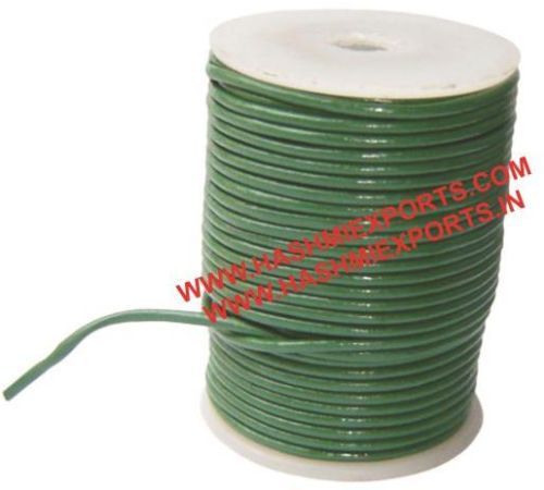 Plain HE-RLC-8 Round Leather Cord, For Binding Pulling, Clothing Use, Decoration Use, Size : 2 MM