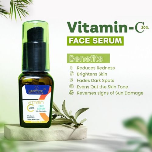 HappyLyf Vitamin C Serum | Ethyl Ascorbic Acid | Ferulic Acid For Glowing & Spotless Skin | 20ml