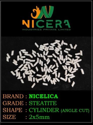 Cylindrical Angle Cut Steatite Grinding Media