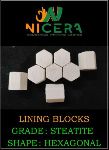 Nicera Steatite Hexagonal Lining Blocks, Color : Off White