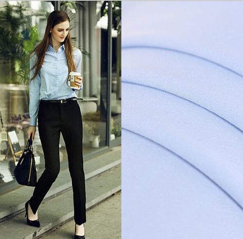 Plain Dyed Cotton Spandex Polyester Fabric, Density : 154*88