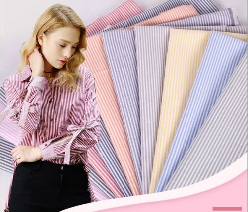 Polyester / Cotton Fine Quality TC Stripe Shirting Fabric