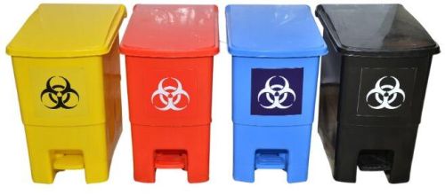 BIO MEDICAL WASTE BINS FOOT OPERATED1, Color : BLACK, YELLOW, RED, SKY