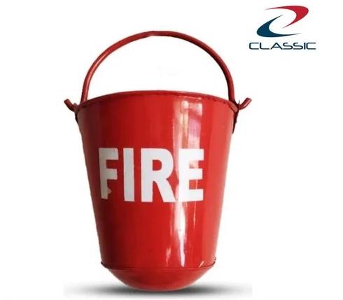 Red Color Coated MS Fire Buckets, Capacity : 9 Litre