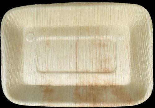 Areca Leaf 10x6 Deep Rectangle Tray, For Serving Food, Feature : Biodegradable, Disposable, Eco Friendly