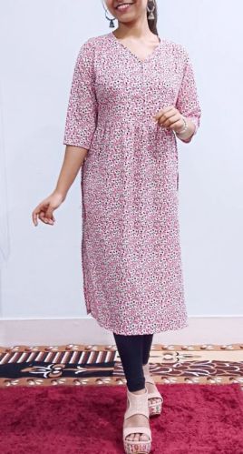 Cotton Printed Ladies Kurtis, Technics : Embroidery Work, Handmade, Machine Made