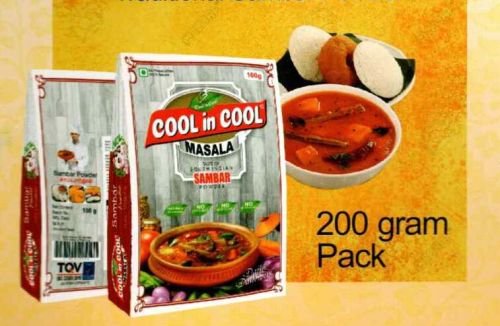 Red Powder 200gm Cool In Cool Sambhar Masala, For Cooking, Packaging Type : Plastic Pouch