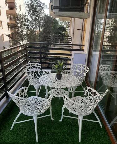 White Round Aluminium Aluminum Outdoor Furniture