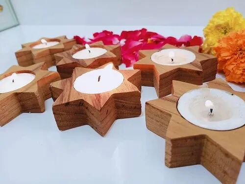 Wooden Star Candle, Packaging Type : Box