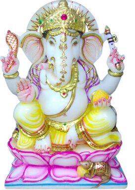 Marble Ganesha Statue, Size : 30 Cm 38 Cm