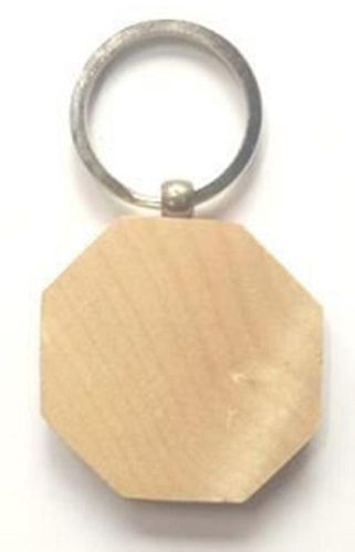 Non Polsihed Plain WOODEN KEYCHAIN 03, Shape : Multishape