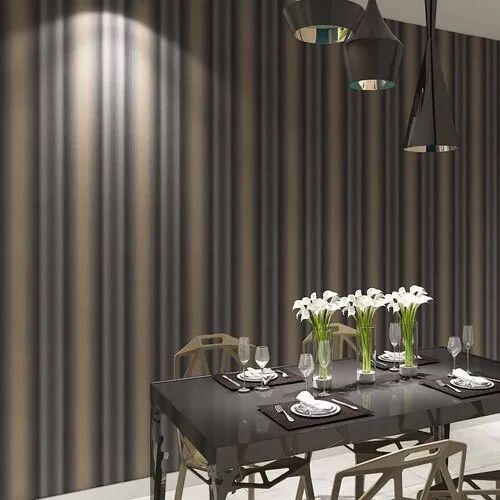 Printed PVC Wallpaper, Color : Brown