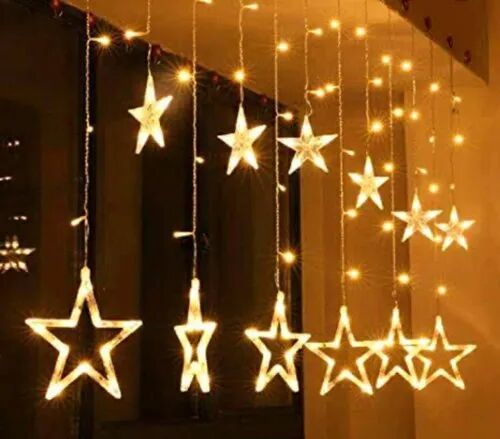 Battery Plastic LED Curtain, Lighting Color : Warm White