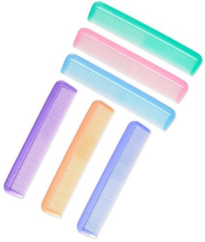 Rectangular Plastic Plus 8inch Ladies Comb, For Hair Use, Pattern : Plain Printed