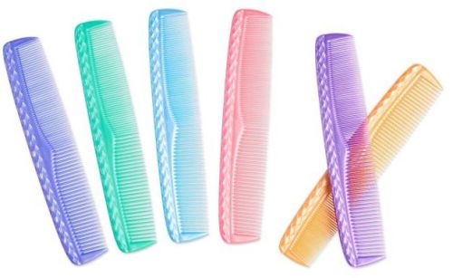 Rectangular Plastic Plus 9inch Ladies Comb, For Hair Use, Pattern : Plain Printed