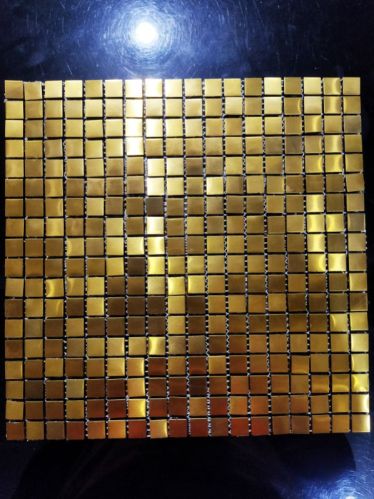 Square Gold Stainless Steel Metal Mosaic Tiles