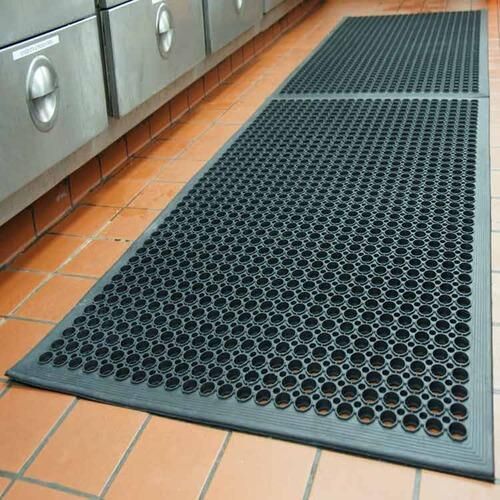 Rubber Foot Mat, Color : Black