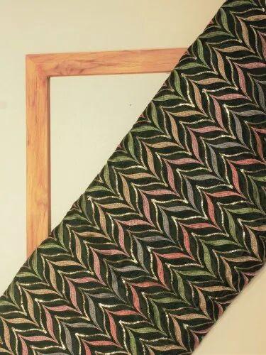 Designers Embroidery Fabric, Color : Black