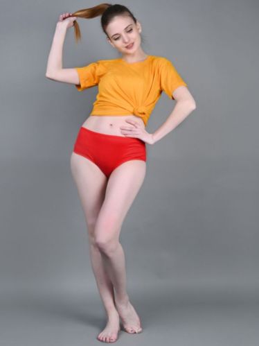 Bamboo Fabric Women's Mid Rise Panty | Red and Black | Pack Of 2